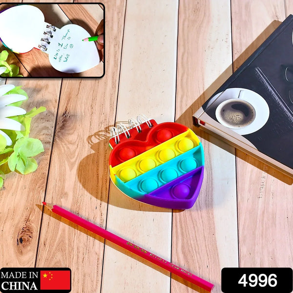 Heart pattern it Fidget Spiral Notebook Bubble Push Fidget Silicon Toy Book Stress Relief Anxiety School Stationery Notebook - Justgrabit Inc.