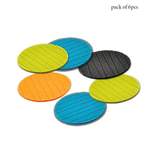 6 pcs Useful Round Shape Plain Silicone Cup Mat Coaster Drinking Tea Coffee Mug Wine Mat for Home - Justgrabit Inc.