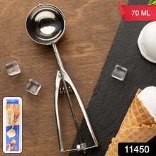 Premium Stainless Steel Ice Cream Scoop with Trigger Release –Approx 70 ML Capacity - Justgrabit Inc.