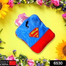 Superman Print Small Hot Water Bag with Cover for Pain Relief - Justgrabit Inc.