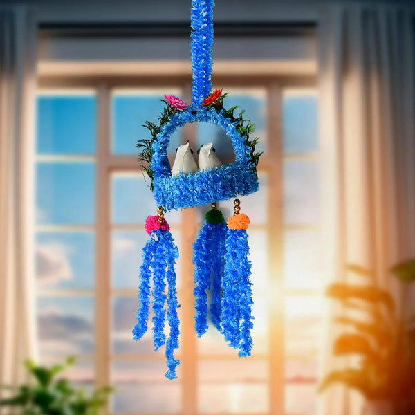 Home Decoration Bird Nest Decor Lovely Beautiful Artificial Birds Jute Nest Hanging for Balcony and Garden Decoration |Home Decor Wall Hanging Decorative Showpiece (1 Pc / Mix Color) - justgrabit.in | Just Grab It