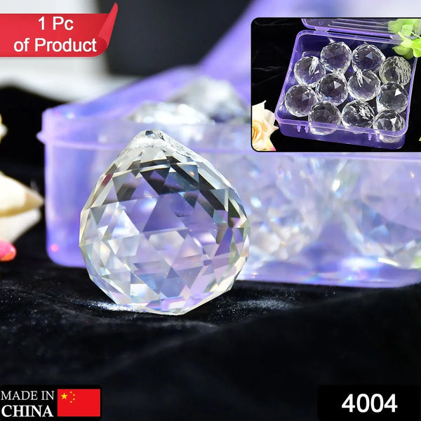 White Crystal Ball Hanging Crystal Ball for Home and Office or Car Decor. - Justgrabit Inc.