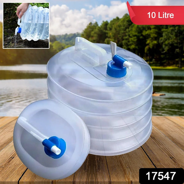 Outdoor Camping Collapsible Portable Water Container with Carry Handle Tap Valve Large Food Grade - justgrabit.in | Just Grab It