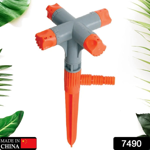 360° Rotating Garden Sprinkler – Adjustable 4 - Arm Lawn Water Sprayer - justgrabit.in | Just Grab It