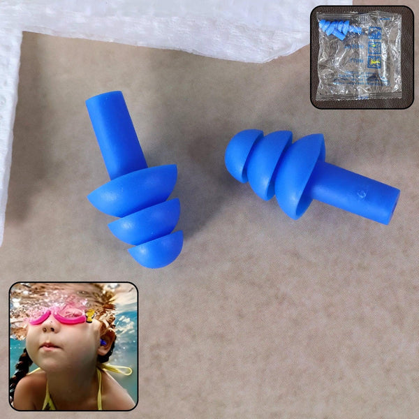 Reusable Silicone Swimming Ear Plugs - (Set) - justgrabit.in | Just Grab It