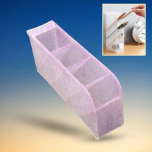 Plastic 4 Compartment Office Desktop Storage Box, Pen Pencil Stand/Holder Stationary Organizer, Plastic Desktop Stationary Organizer For School - justgrabit.in | Just Grab It