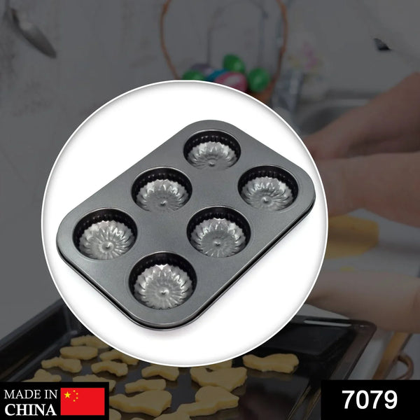 6 slot Non - Stick Muffins Cupcake Pancake Baking Molds - Justgrabit Inc.