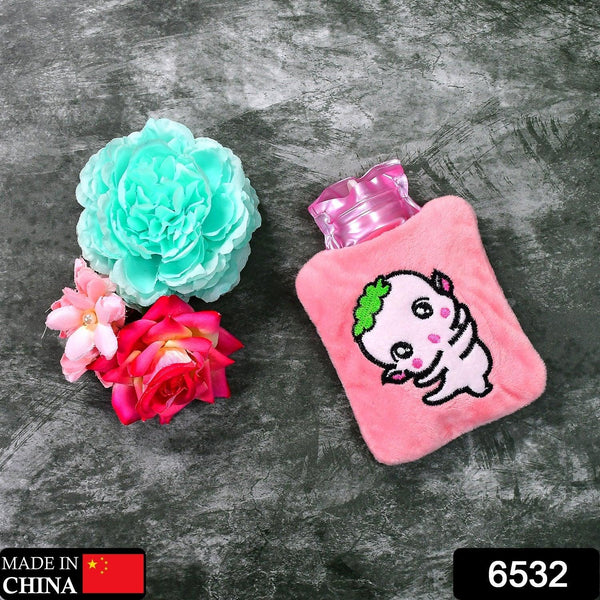 Pink Cartoon Small Hot Water Bag with Cover for Pain Relief - Justgrabit Inc.