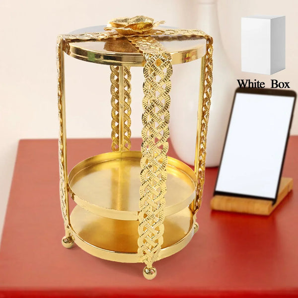 Multipurpose Golden Metal Candle Stand showpiece (1 Pc) - Justgrabit Inc.