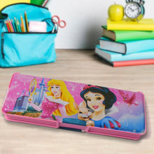 Plastic Multipurpose Compass Box – Double Deck Pencil Case with 2 Compartments & Cartoon Organizer (1 Pc, Mix Design) - Justgrabit Inc.
