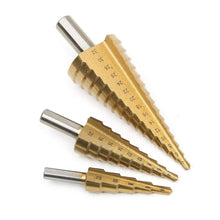3X Large HSS Steel Step Cone Drill Titanium Bit Set Hole Cutter (4 - 32, 4 - 20, 4 - 12mm) - Justgrabit Inc.
