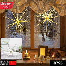 3D Gold Star Hanging Decoration Star, Acrylic Look Hanging Luminous Star for Windows, Home, Garden Festive Embellishments for Holiday Parties Weddings Birthday Home Decoration (Medium) - justgrabit.in | Just Grab It