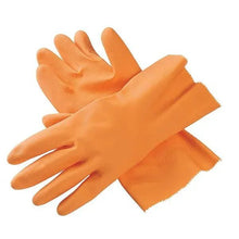 Cut Glove Reusable Rubber Hand Gloves (Orange) - 1 pc - justgrabit.in | Just Grab It