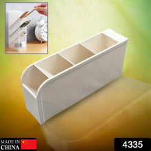 Plastic 4 Compartment Office Desktop Storage Box, Pen Pencil Stand/Holder Stationary Organizer, Plastic Desktop Stationary Organizer For School - justgrabit.in | Just Grab It