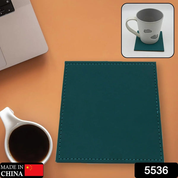 Square Leather Tea Coaster – Durable Dining Table Accessory (1 Pc) - justgrabit.in | Just Grab It