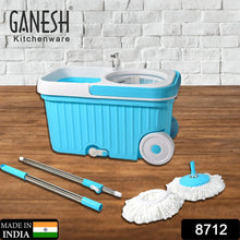 Sporty Plastic Spin Mop with Bigger Wheels and Plastic Auto Fold Handle for 360 Degree Cleaning. - Justgrabit Inc.