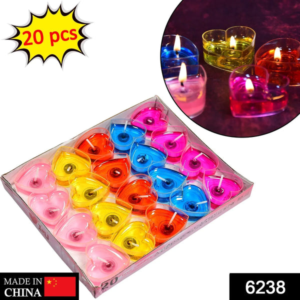 Heart Shape Wax Scented Candles, Diwali (Pack of 20 pcs) - Justgrabit Inc.