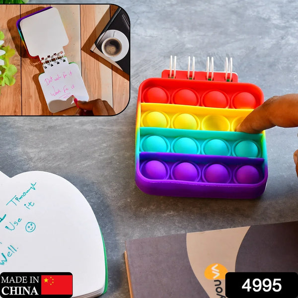 Square it Fidget Spiral Notebook Bubble Push Fidget Silicon Toy Book Stress Relief Anxiety School Stationery Notebook. - Justgrabit Inc.