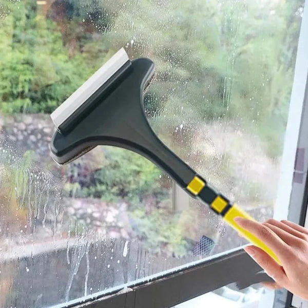 2-in-1 Mesh Cleaning Brush & Wiper with Extended Handle – Window Cleaner (1 Pc) - Justgrabit Inc.