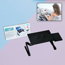 Modern Style Portable Adjustable Foldable Laptop Holder Notebook Desks Lap PC Folding Desk Table Vented Stand 2 Built in Cooling Fans - justgrabit.in | Just Grab It