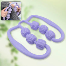 Muscle Massage Roller, 6 Wheels Relieve Soreness Leg Muscle Roller Fitness Roller Muscle Relaxer Massage Roller Ring Clip All Round Massaging Uniform Force Elastic PP Drop Shaped for Home Use (1 Pc) - justgrabit.in | Just Grab It