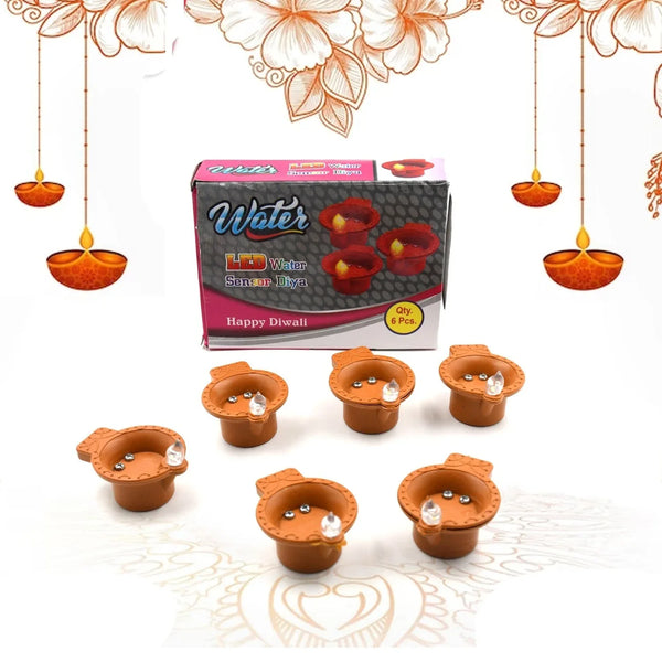 Water Sensor Diyas for Diwali Decoration | Diyas for Home Decoration| Diwali Decoration Items for Home Decor Diyas | Diwali LED Diyas Candle with Water Sensing Technology E - Diya, Diwali (6Pc Set) - justgrabit.in | Just Grab It