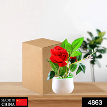 Artificial Rose Flower Plant With Pot, For Home Office Or Gift - Justgrabit Inc.