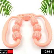Muscle Massage Roller, 7 Wheels Relieve Soreness Leg Muscle Roller Fitness Roller Muscle Relaxer Massage Roller Ring Clip All Round Massaging Uniform Force Elastic PP Drop Shaped for Home Use (1 Pc) - Justgrabit Inc.