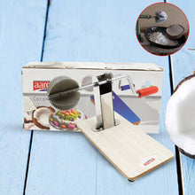 Stainless Steel Coconut Scraper with Wooden Base (1 Pc) - justgrabit.in | Just Grab It