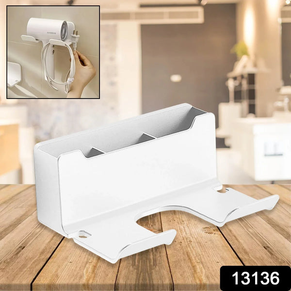3 Compartment Wall Mount Hair Blower, Hair Dryers Holder (1 Pc) - Justgrabit Inc.