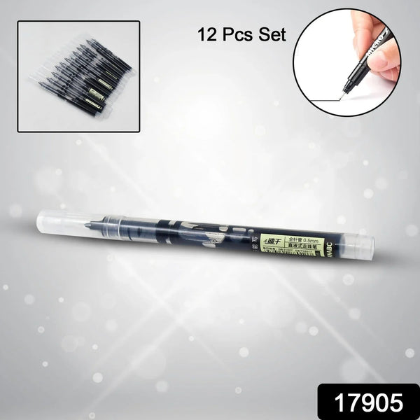 Large Black Roller ball Pens / Gel Pen Set Drawing Writing Pen 0.5 mm (12 Pcs Set) - justgrabit.in | Just Grab It