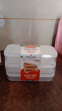 Plastic Square Lunch Box, Kitchen Containers Set (3 Pcs Set) - justgrabit.in | Just Grab It