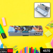 Double Sided Magnetic Geometry Box, Pencil Box with Calculator and Sharpener for Boys Art Plastic Pencil Box for Girls and Boys - justgrabit.in | Just Grab It