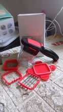 Multifunction Vegetable Cutter Manual Vegetable Quick Dicer Fruit Chopper Slicer with 3 Interchangeable Stainless Steel Blade Inserts, Non - Skid Base Slicer and Chopper - Justgrabit Inc.
