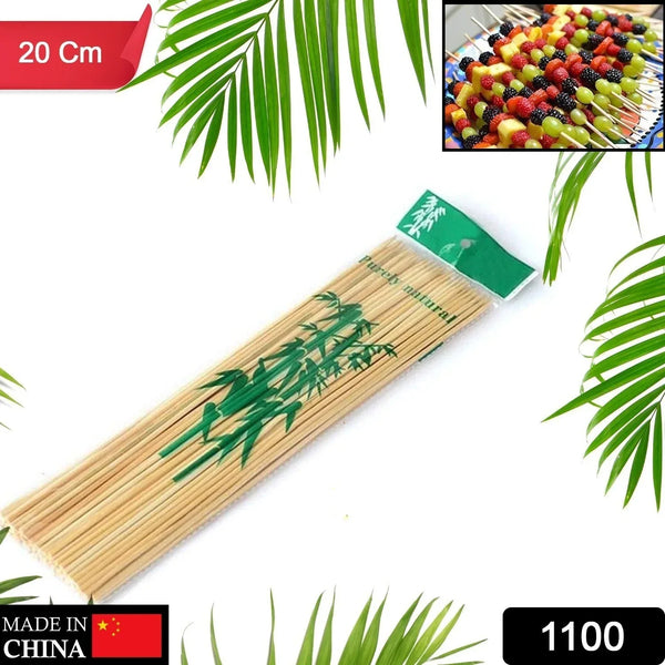Camping Wooden Color Bamboo BBQ Skewers – 20cm Barbecue Shish Kabob Sticks for Fruit, Meat, Party & More (Pack of Skewers) - justgrabit.in | Just Grab It
