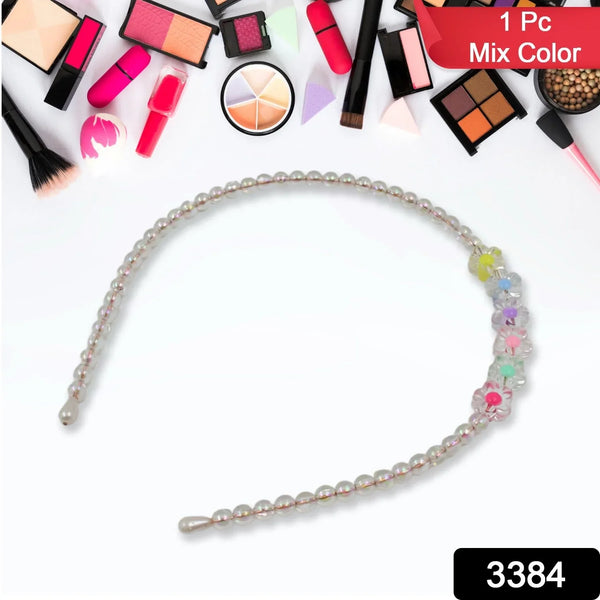 Hair Accessories Metal Handmade Colorful beads With Pearls Fancy Party Hairband (1 Pc / Mix Design), Hair accessories - justgrabit.in | Just Grab It