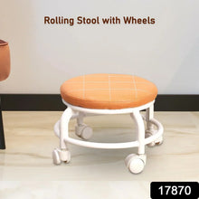 Roller Seat Stool Low Height Rolling Plastic Stool Multifunctional Small Household Movable Mini Stool Pulley Wheel Stool for Garage Home Library (1 Pc) - Justgrabit Inc.