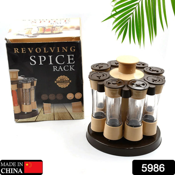 Revolving Spice Rack, 8 Spice jars with 120 ml, Condiment Set - Justgrabit Inc.