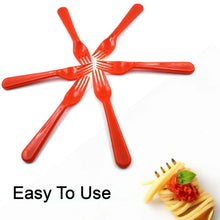Plastic Fork Spoon, Fork Spoon Set, Fruit Fork Spoon Set | Baby Fork Spoon/Vegetable Fork Spoon, Plastic Salad Spoon, Dessert Spoon (6pc set) - justgrabit.in | Just Grab It