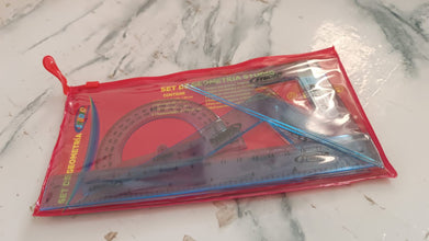 4 - Piece Transparent Geometry Instrument Set with Ruler - justgrabit.in | Just Grab It
