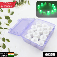 GREEN FLAMELESS LED TEALIGHTS, SMOKELESS PLASTIC DECORATIVE CANDLES - LED TEA LIGHT CANDLE FOR HOME DECORATION, Diwali (PACK OF 12) - justgrabit.in | Just Grab It