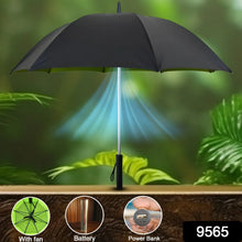 Sun Umbrella with Inside Fan & Power Bank Umbrellas For Summer (1 Pc) - Justgrabit Inc.