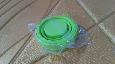 Round Silicone Foldable Glass / Cup, Foldable Travel Mug With Lid (1 Pc) - justgrabit.in | Just Grab It