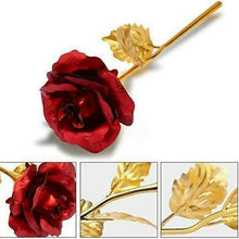 24K Artificial Golden Rose / Gold Red Rose with Gift Box (10 inches) - justgrabit.in | Just Grab It