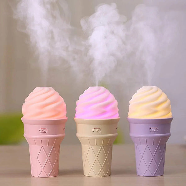 Ice Cream Design LED Humidifier for Freshening Air & Fragrance (Multicoloured) - Justgrabit Inc.