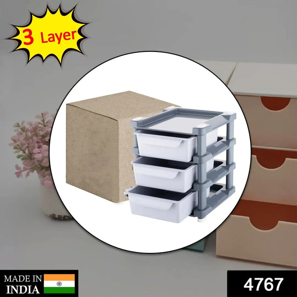 Mini 3 Layer Drawer Used for storing makeup equipment’s and kits used by women’s and ladies. - Justgrabit Inc.