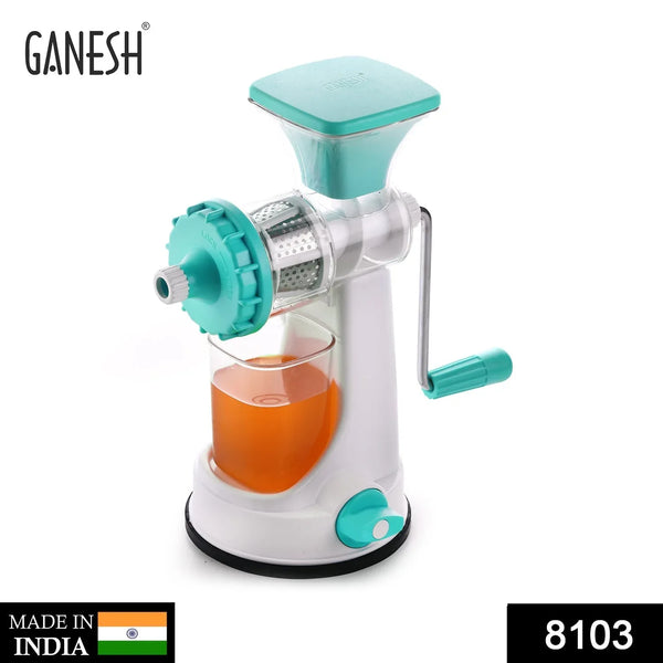 Ganesh Kitchenware Plastic Hand Juicer New Smart Fruit & Vegetable Multipurpose Juicer (Color:Random Green,Blue,Red,Orange) ( Colors May Vary ) (Multicolor Pack of 1) - Justgrabit Inc.