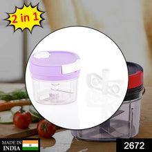 2in1 Handy Chopper And Slicer For Home & kitchen (600ML Capacity) - Justgrabit Inc.