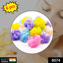 Bath Shower Loofah Sponge Pouf Body Scrubber (Pack of 6Pcs) - Justgrabit Inc.
