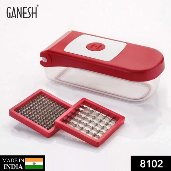 Ganesh Plastic Chopper Vegetable and Fruit Cutter, Red - Justgrabit Inc.